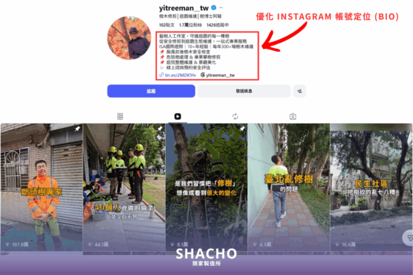 優化 Instagram 帳號定位 (Bio)_藝樹人案例